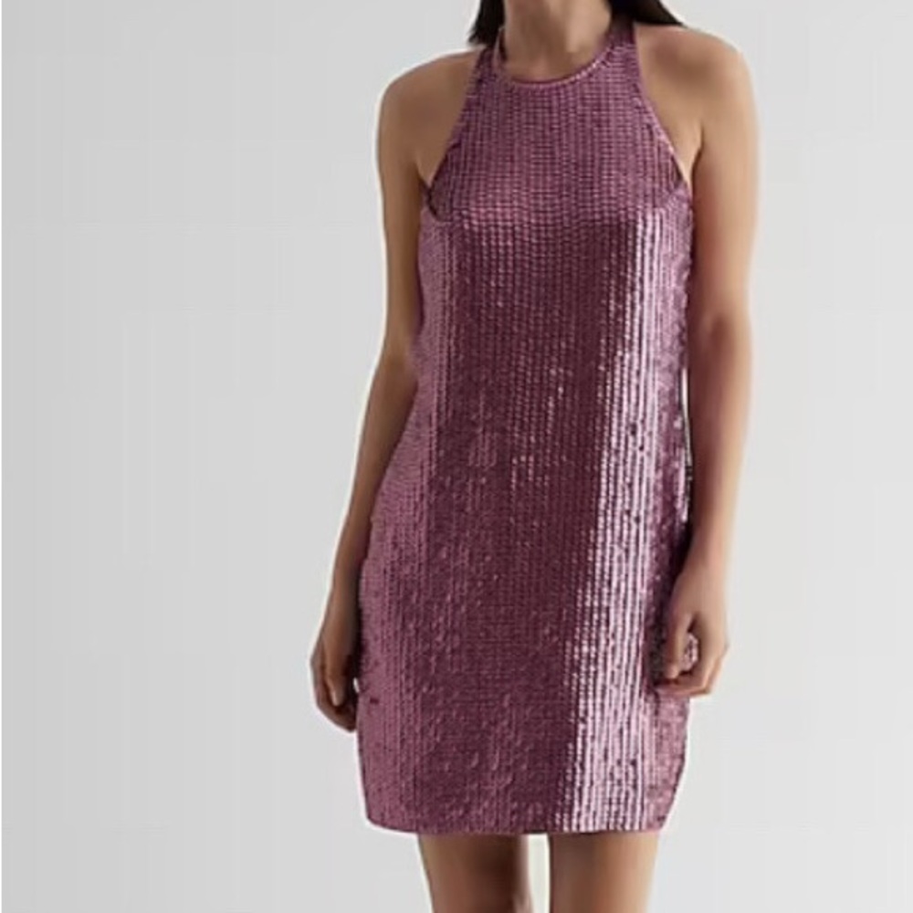Express Halter Sequin Dress